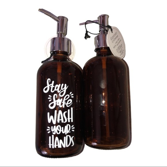 Farmhouse style Amber glass stainless steel pump soap liquid dispenser new‎ - Picture 6 of 6